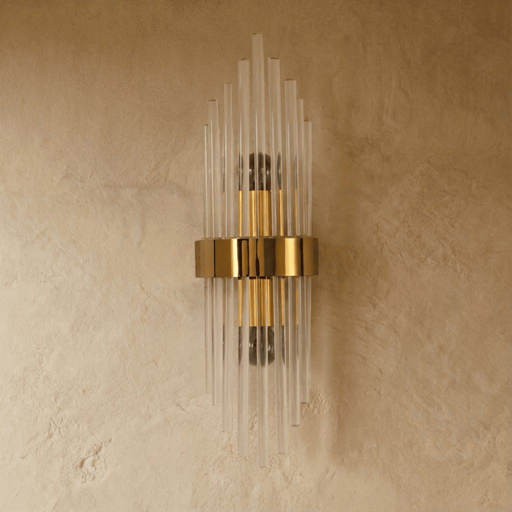 Aurora Crystal Prism Wall Lamp Stainless Steel With Soft LED Glow