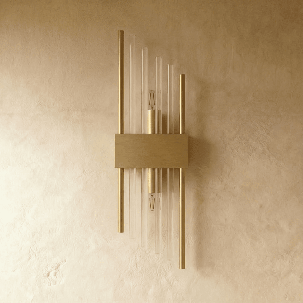 Aurora Crystal Prism Wall Lamp Stainless Steel With Soft LED Glow