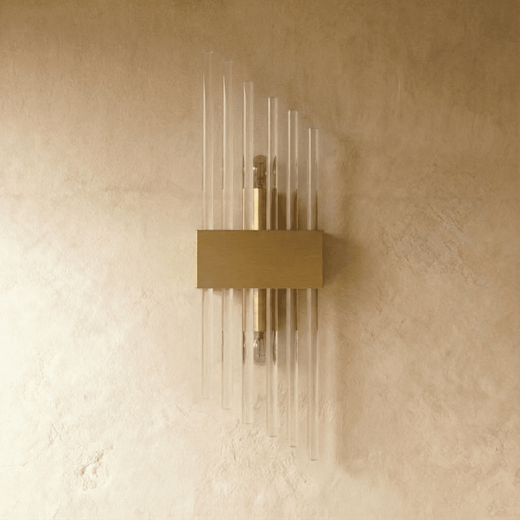 Aurora Crystal Prism Wall Lamp Stainless Steel With Soft LED Glow