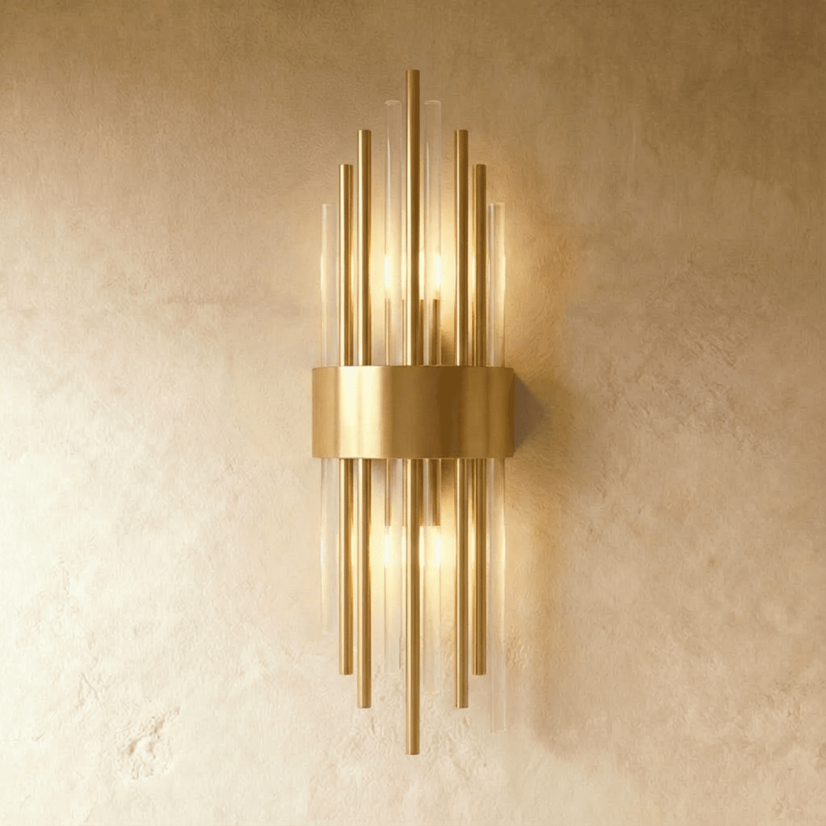 Aurora Crystal Prism Wall Lamp Stainless Steel With Soft LED Glow