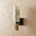 Aurelia Veined Marble Wall Light With Geometric Metal Frame