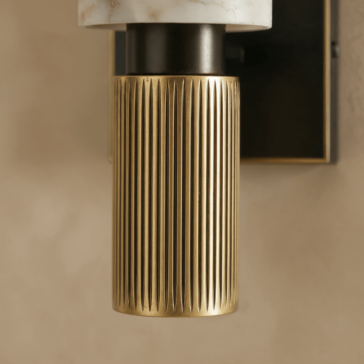 Aurelia Veined Marble Wall Light With Geometric Metal Frame