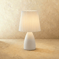 NovaAura Ceramic Table Lamp With Pleated Shade And Mid Century Charm