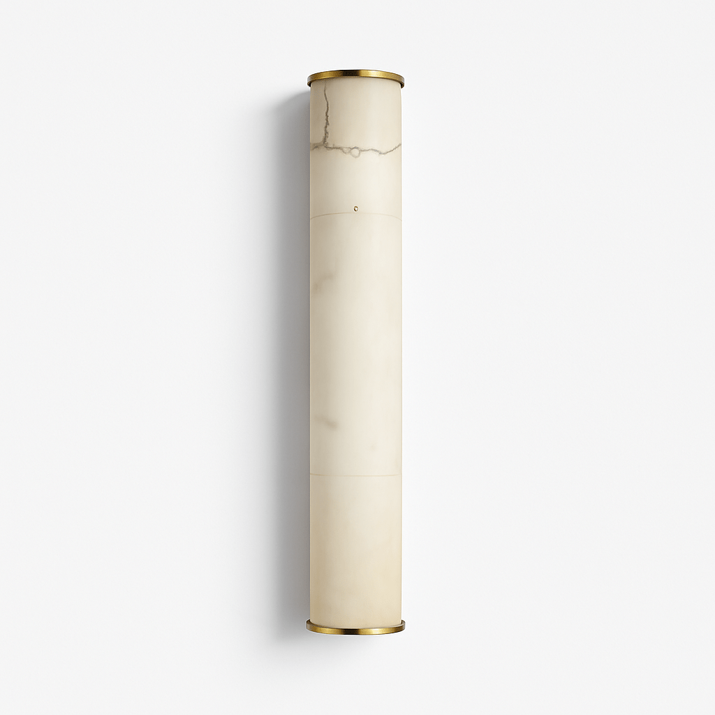 Copper And Marble Wall Light With Alabaster Stone Base
