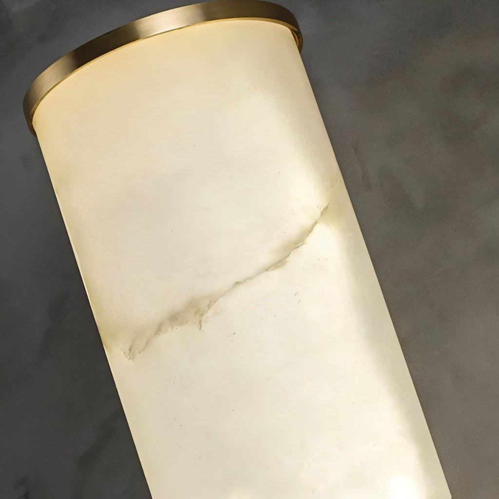 Copper And Marble Wall Light With Alabaster Stone Base