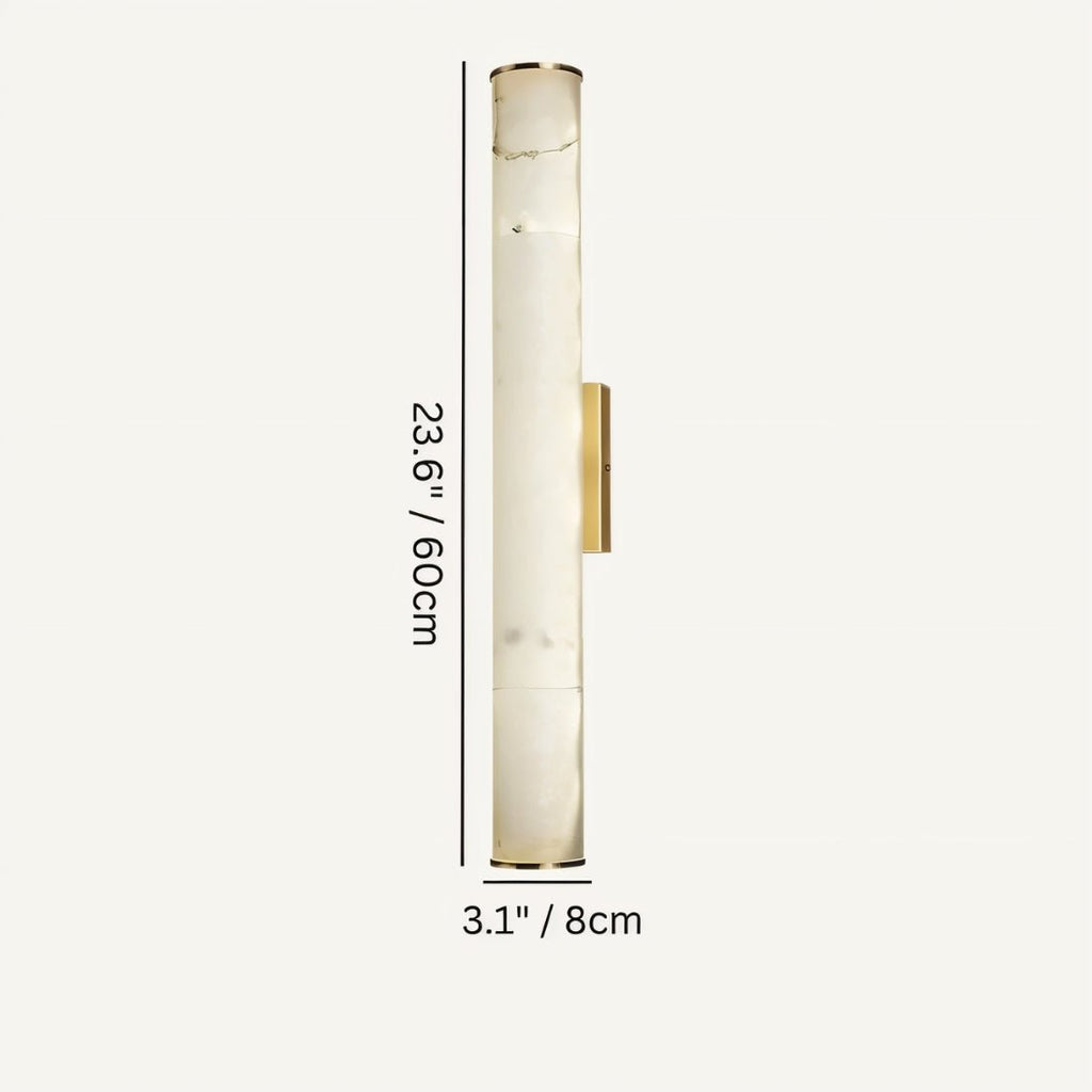 Copper And Marble Wall Light With Alabaster Stone Base