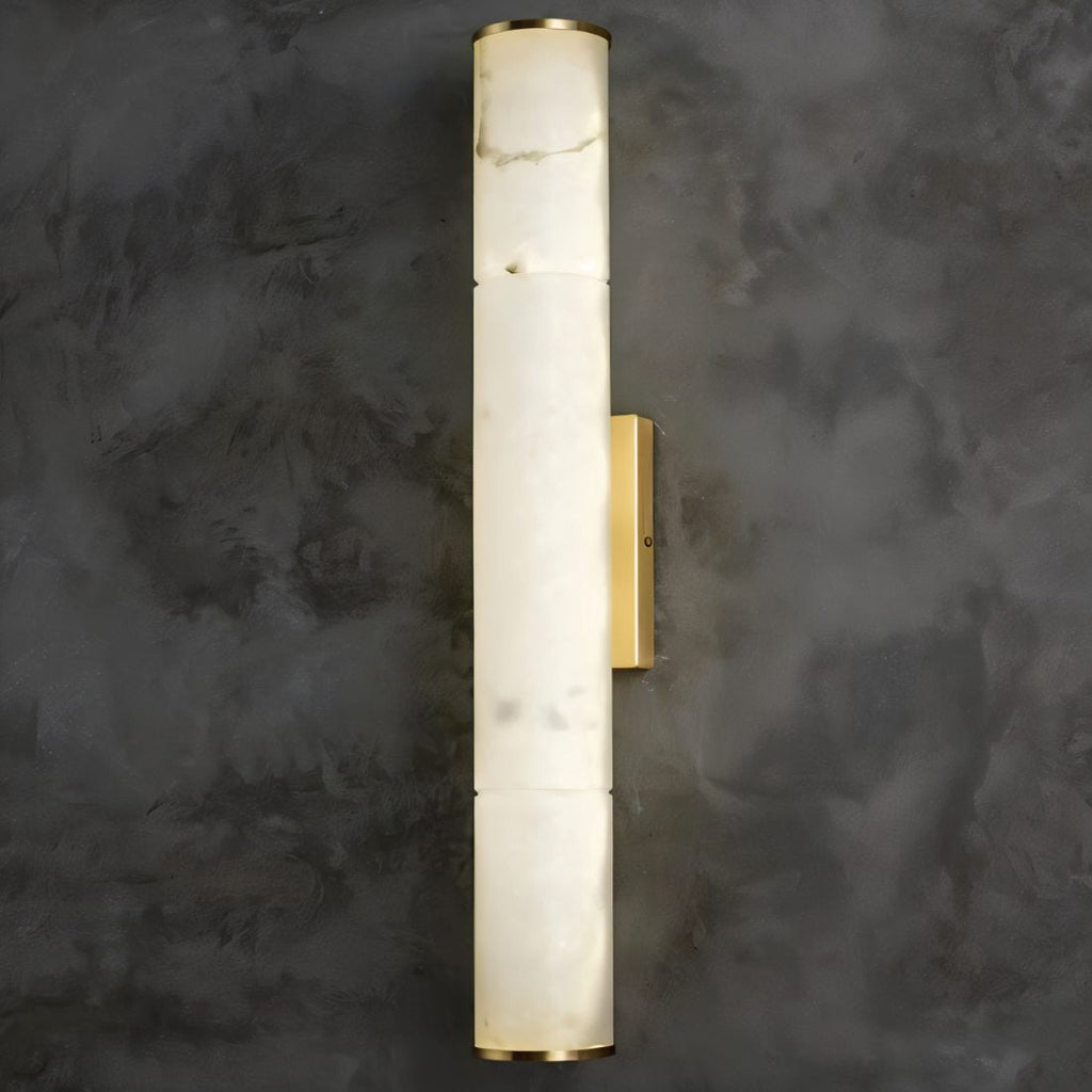 Copper And Marble Wall Light With Alabaster Stone Base