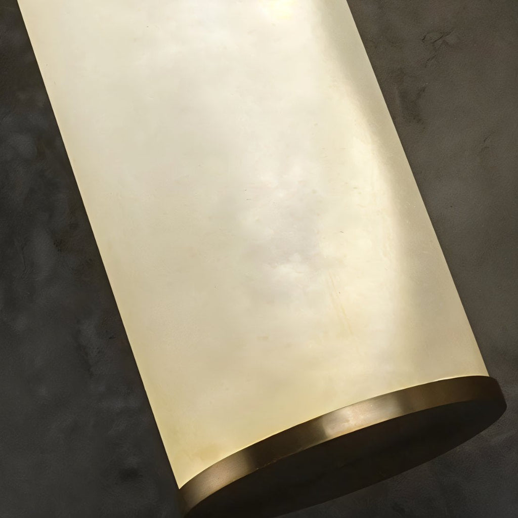 Copper And Marble Wall Light With Alabaster Stone Base