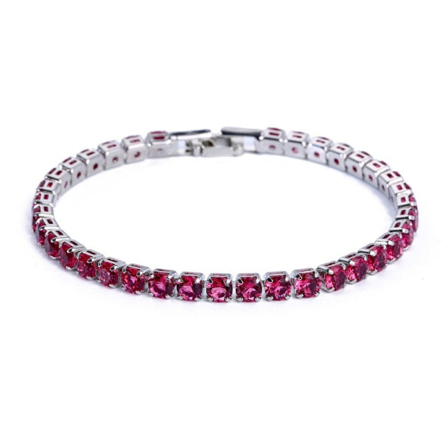 Pulsera unisex AstraLuxe con diseño de cadena de circonitas brillantes