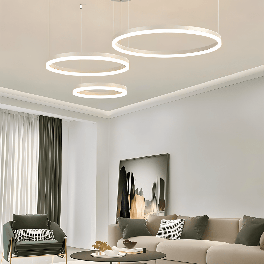 Nova Ring LED Chandelier Polished Black Iron Finish