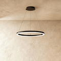 Nova Ring LED Chandelier Polished Black Iron Finish