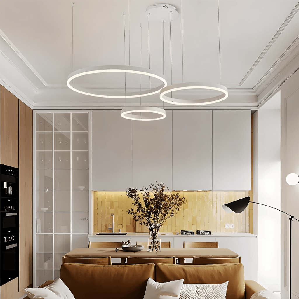 Nova Ring LED Chandelier Polished Black Iron Finish