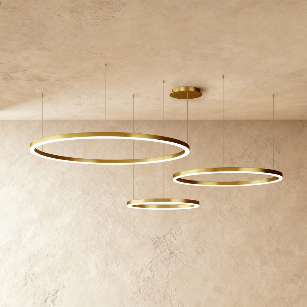 Nova Ring LED Chandelier Polished Black Iron Finish