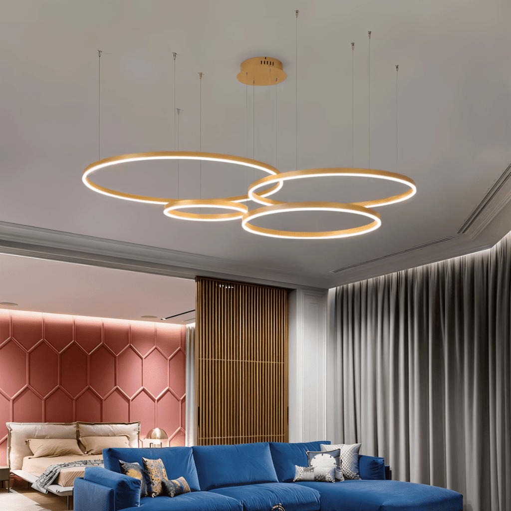 Nova Ring LED Chandelier Polished Black Iron Finish