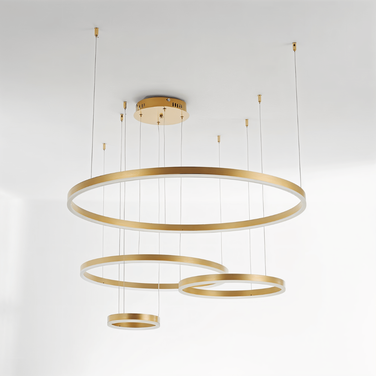 Nova Ring LED Chandelier Polished Black Iron Finish