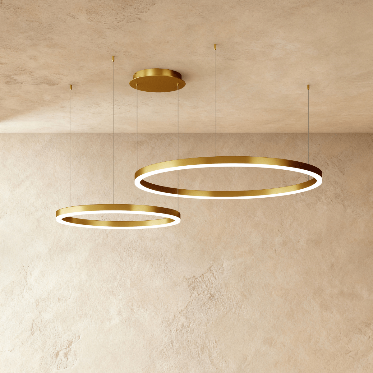 Nova Ring LED Chandelier Polished Black Iron Finish