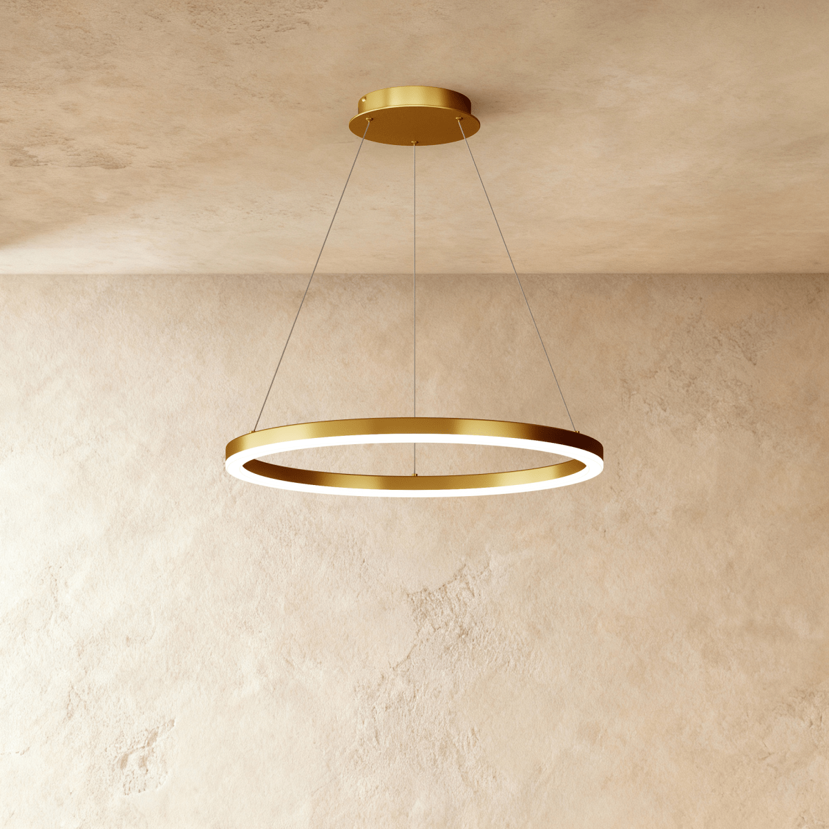 Nova Ring LED Chandelier Polished Black Iron Finish
