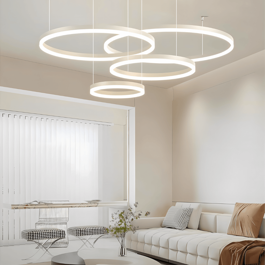 Nova Ring LED Chandelier Polished Black Iron Finish