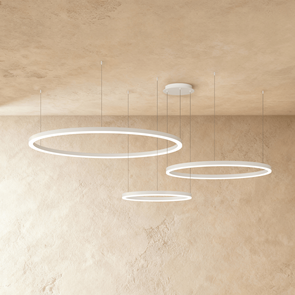 Nova Ring LED Chandelier Polished Black Iron Finish