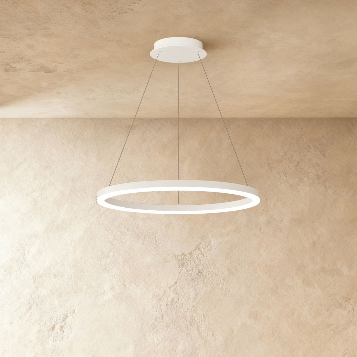 Nova Ring LED Chandelier Polished Black Iron Finish