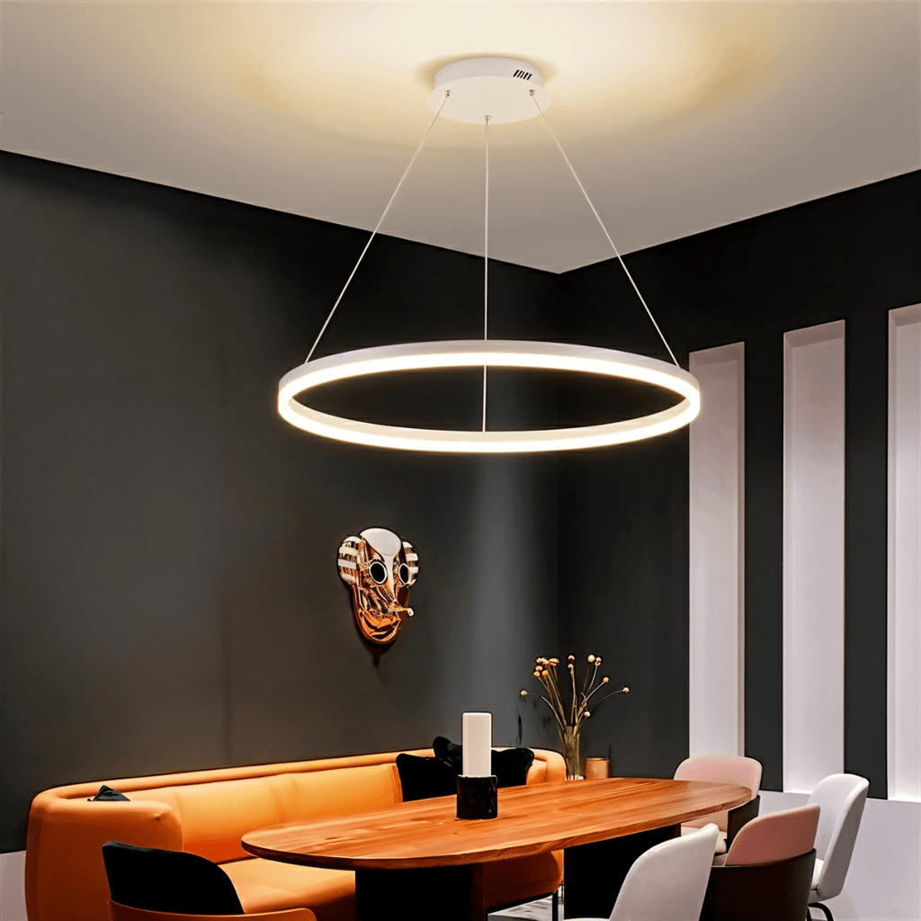 Nova Ring LED Chandelier Polished Black Iron Finish