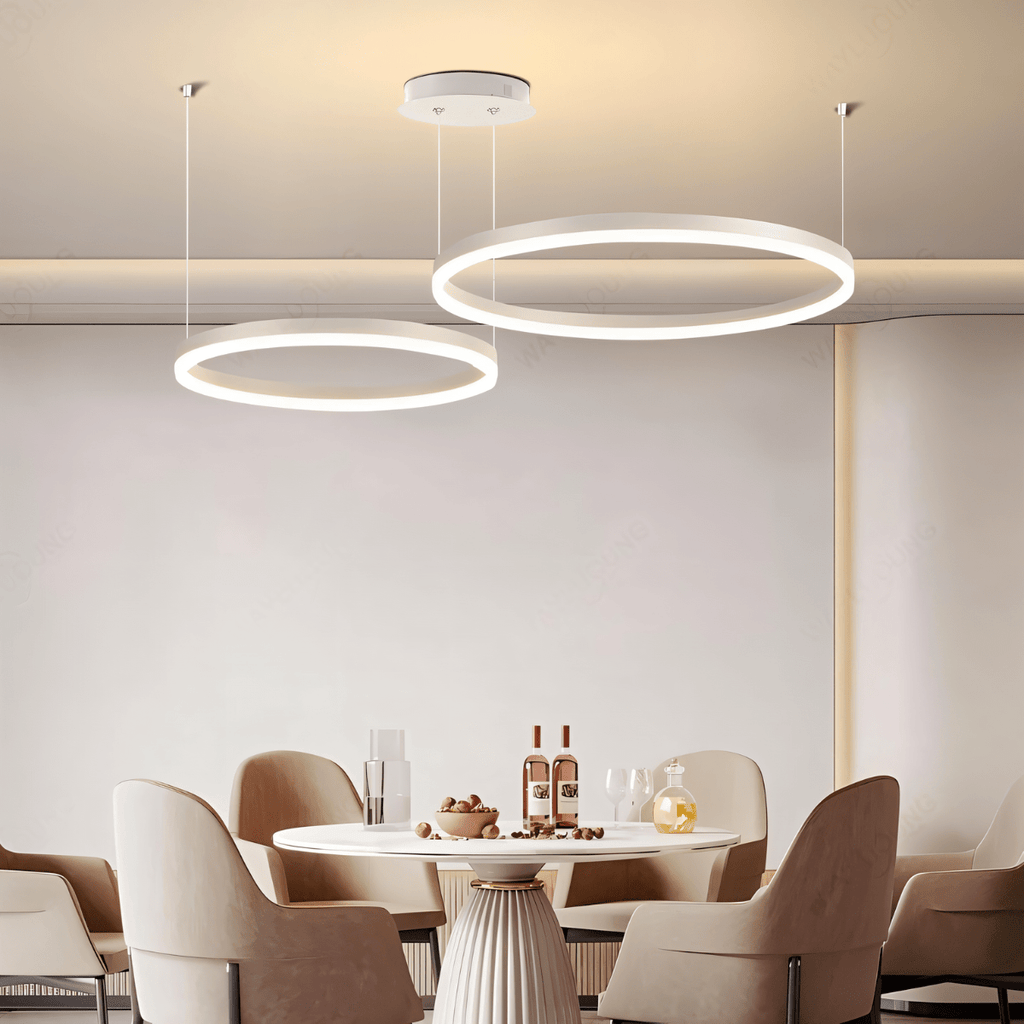 Nova Ring LED Chandelier Polished Black Iron Finish