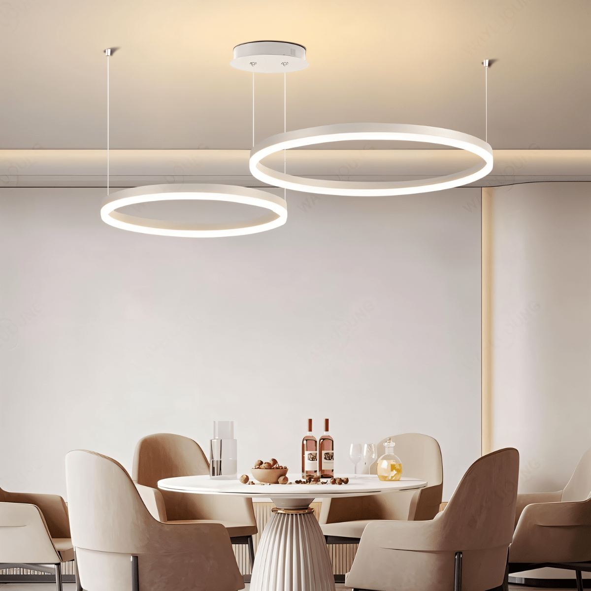 Nova Ring LED Chandelier Polished Black Iron Finish
