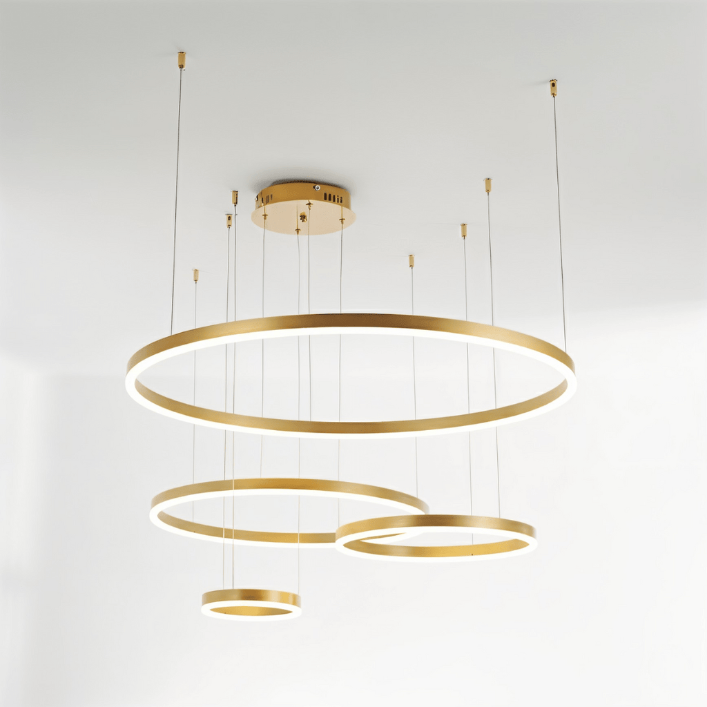 Nova Ring LED Chandelier Polished Black Iron Finish