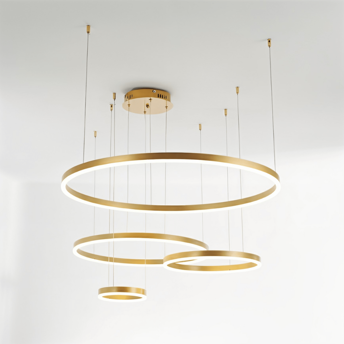 Nova Ring LED Chandelier Polished Black Iron Finish