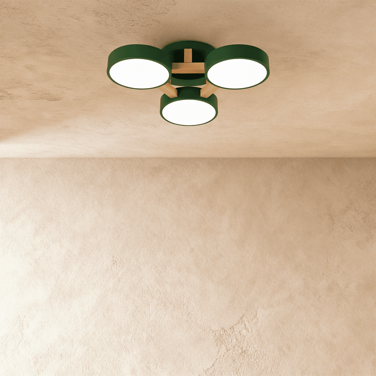 LumaWood Fusion Ceiling Light With Aluminum Body And LED Diffuser