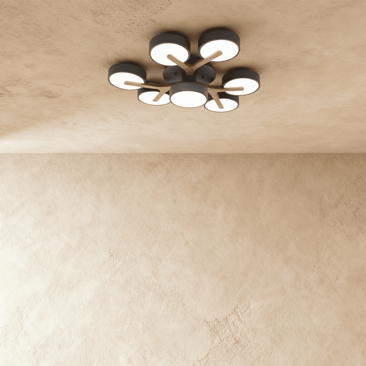 LumaWood Fusion Ceiling Light With Aluminum Body And LED Diffuser