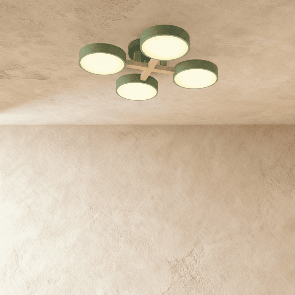 LumaWood Fusion Ceiling Light With Aluminum Body And LED Diffuser
