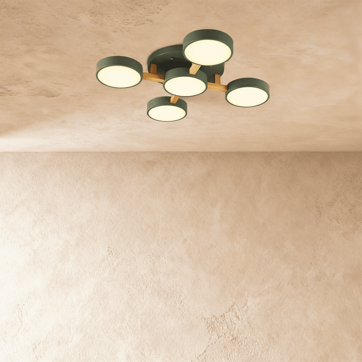 LumaWood Fusion Ceiling Light With Aluminum Body And LED Diffuser