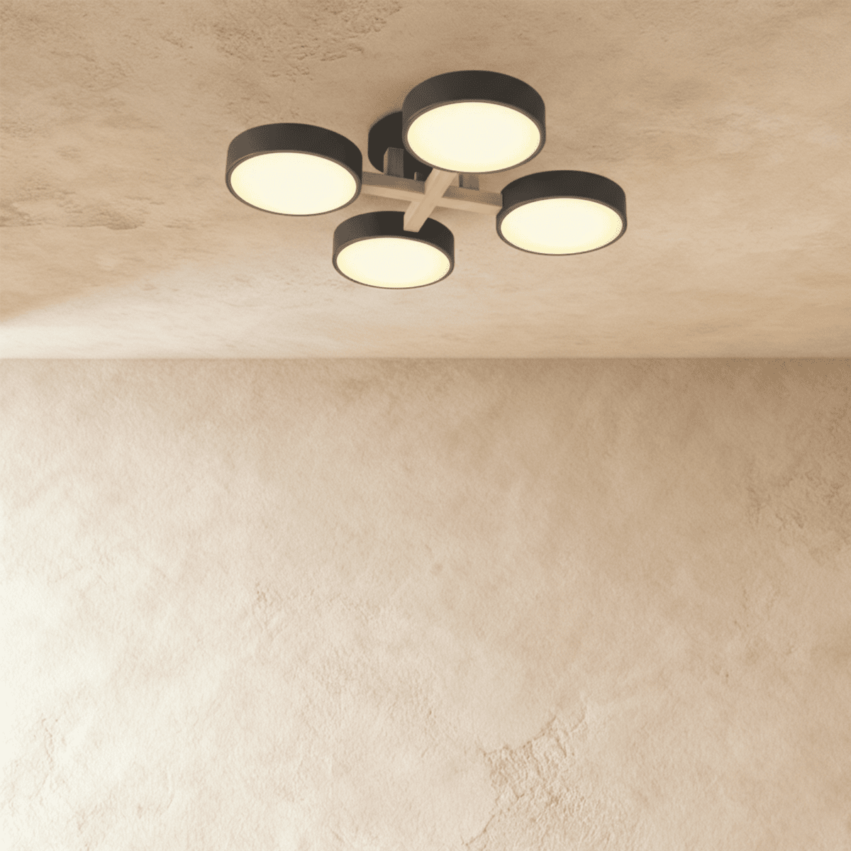 LumaWood Fusion Ceiling Light With Aluminum Body And LED Diffuser