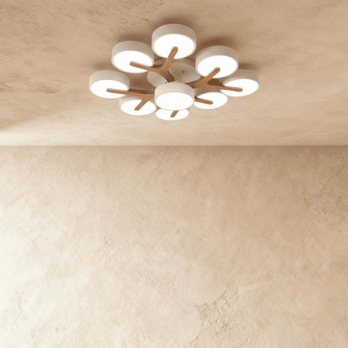 LumaWood Fusion Ceiling Light With Aluminum Body And LED Diffuser