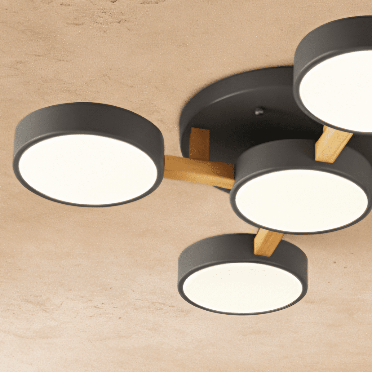 LumaWood Fusion Ceiling Light With Aluminum Body And LED Diffuser