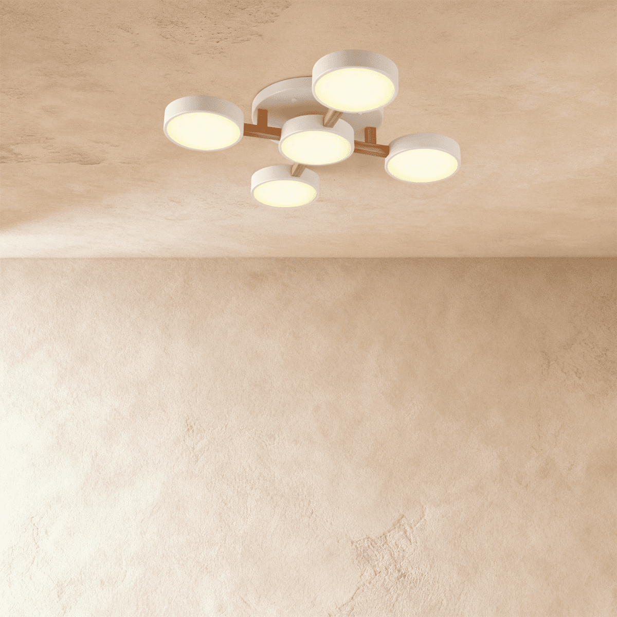 LumaWood Fusion Ceiling Light With Aluminum Body And LED Diffuser