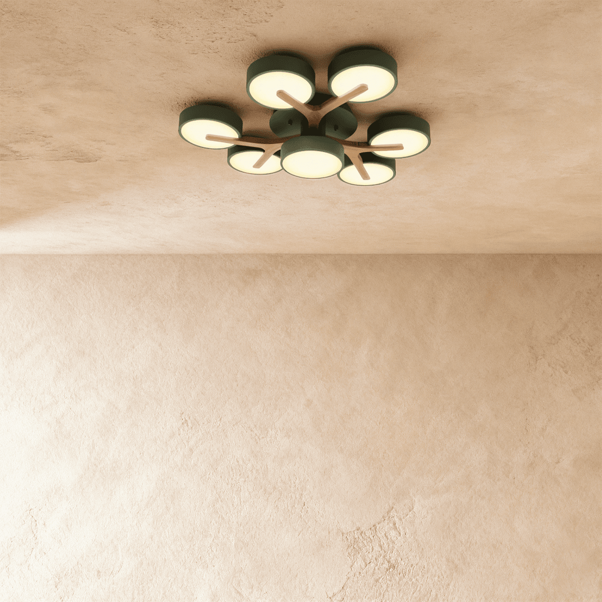 LumaWood Fusion Ceiling Light With Aluminum Body And LED Diffuser