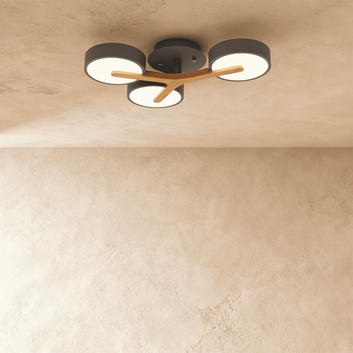 LumaWood Fusion Ceiling Light With Aluminum Body And LED Diffuser