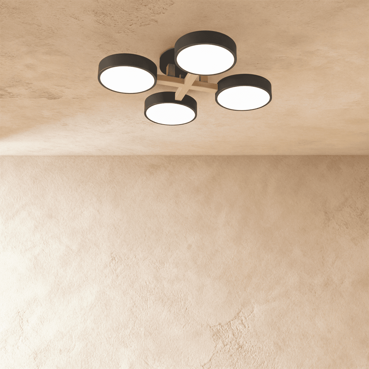 LumaWood Fusion Ceiling Light With Aluminum Body And LED Diffuser