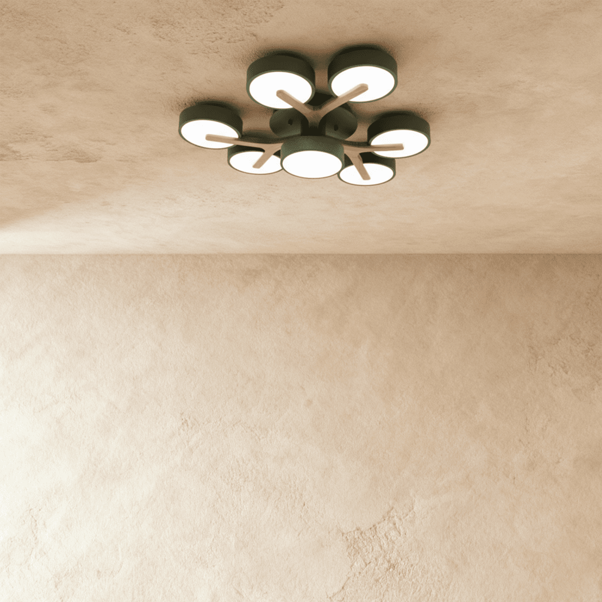 LumaWood Fusion Ceiling Light With Aluminum Body And LED Diffuser