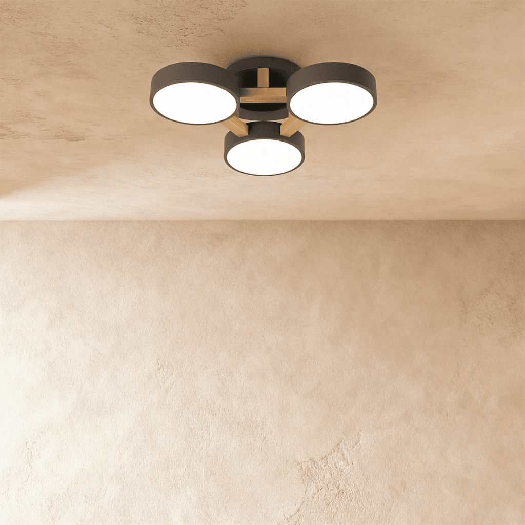 LumaWood Fusion Ceiling Light With Aluminum Body And LED Diffuser