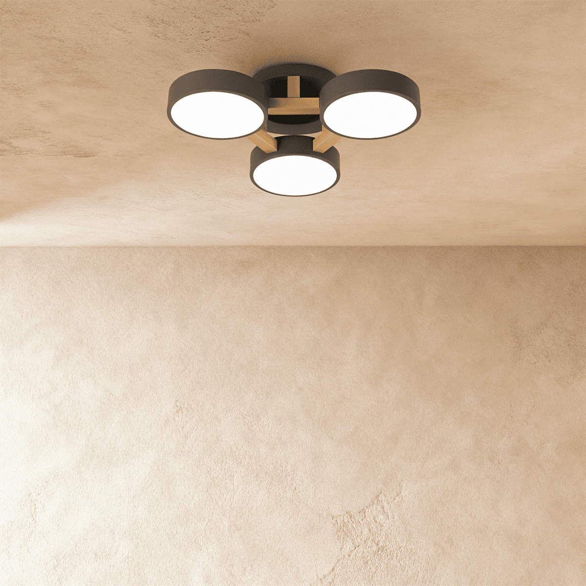 LumaWood Fusion Ceiling Light With Aluminum Body And LED Diffuser