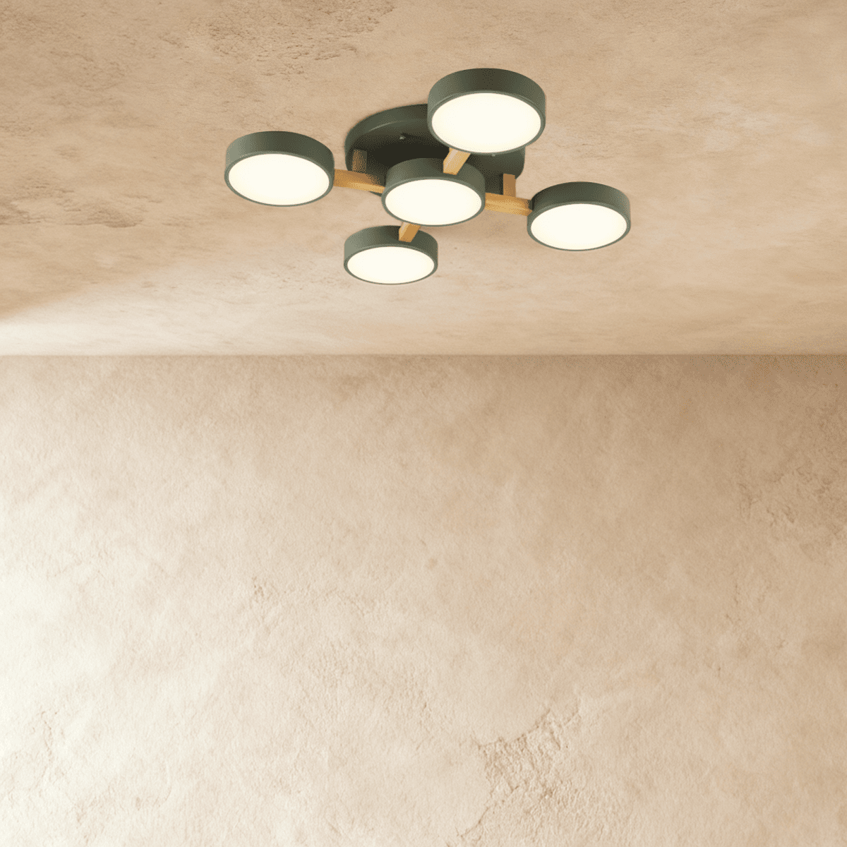 LumaWood Fusion Ceiling Light With Aluminum Body And LED Diffuser