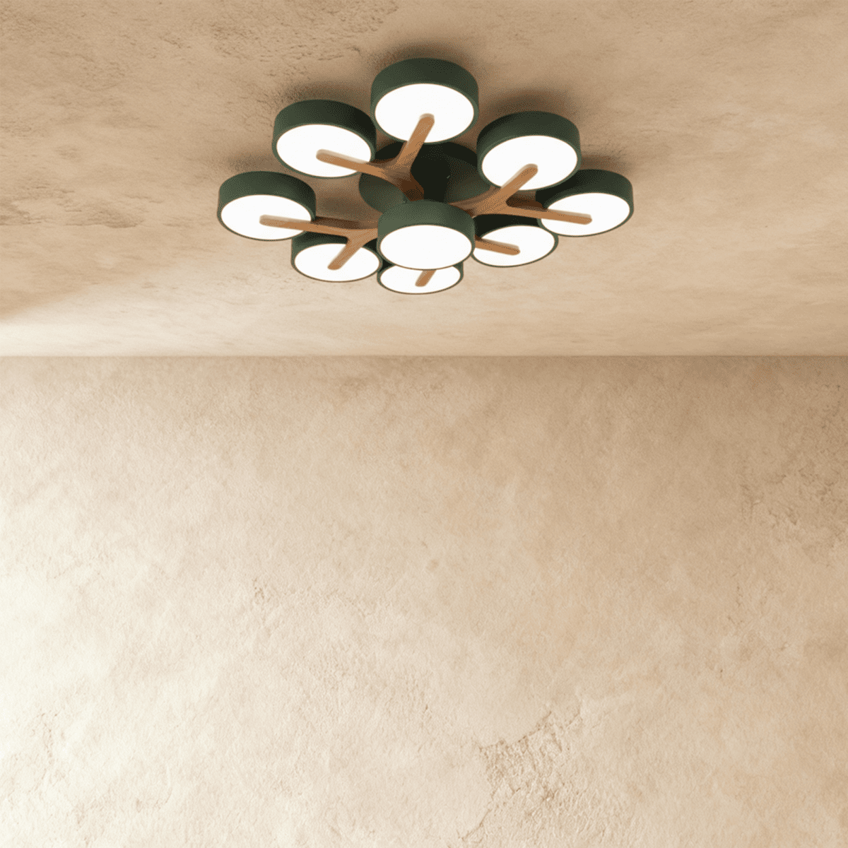 LumaWood Fusion Ceiling Light With Aluminum Body And LED Diffuser