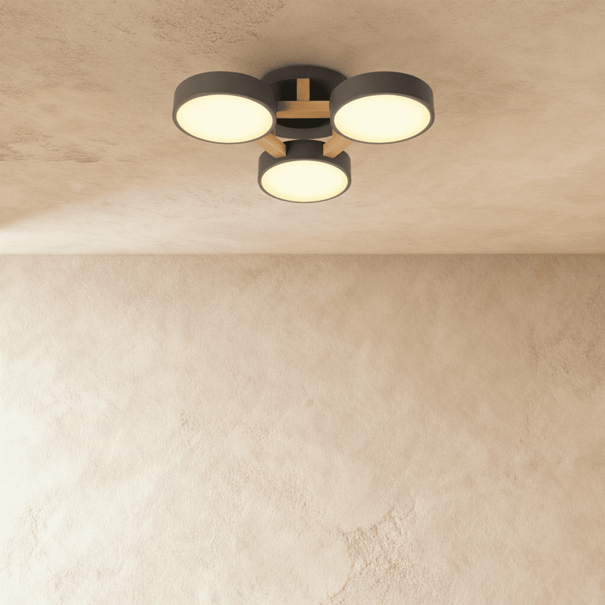 LumaWood Fusion Ceiling Light With Aluminum Body And LED Diffuser