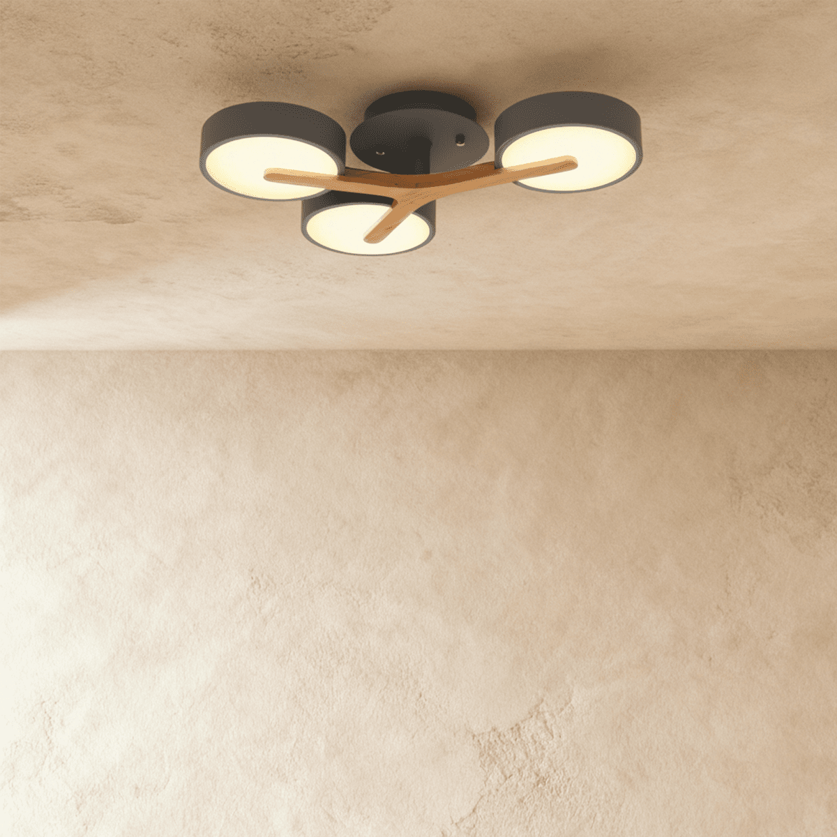 LumaWood Fusion Ceiling Light With Aluminum Body And LED Diffuser