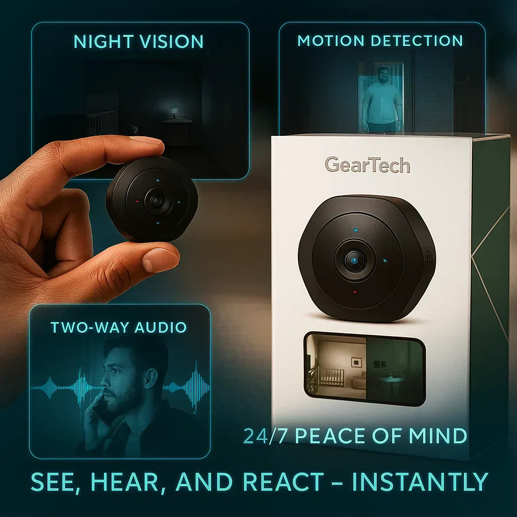 Mini bezpečnostní kamera Nexara, HD video 1080p, noční vidění a obousměrná komunikace