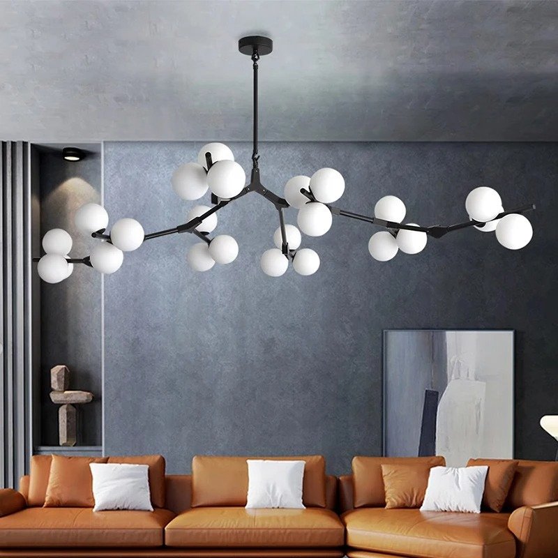 LuminaNest Modern Chandelier For Living Rooms With Soft Ambient Glow