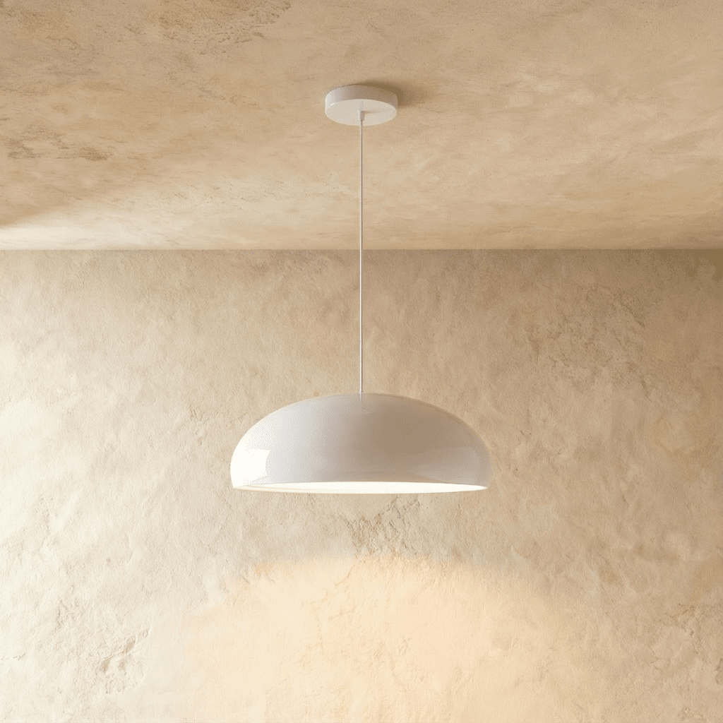 NovaLux Dome Pendant Light In Acrylic And Aluminum For Modern Minimalist Spaces